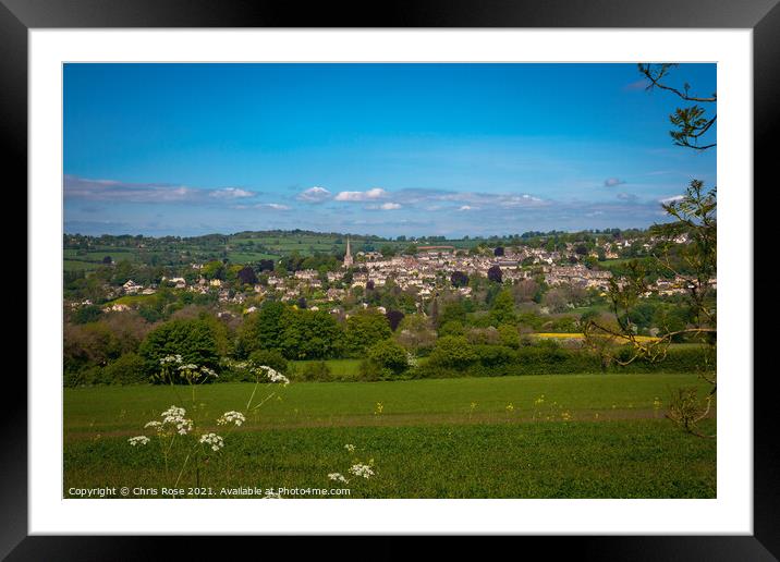 Painswick in The Cotswolds Framed Mounted Print by Chris Rose
