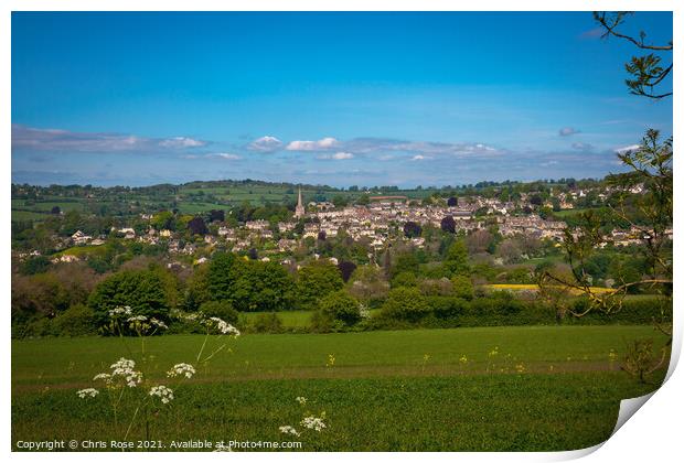 Painswick in The Cotswolds Print by Chris Rose