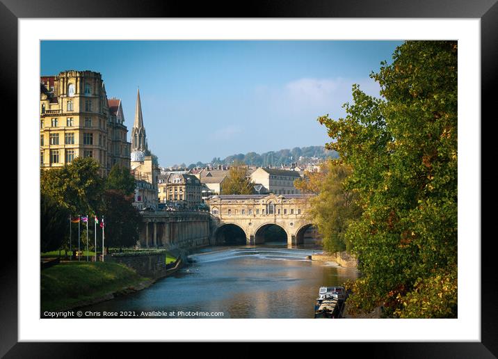 Picturesque Pulteney Bridge, Bath Framed Mounted Print by Chris Rose