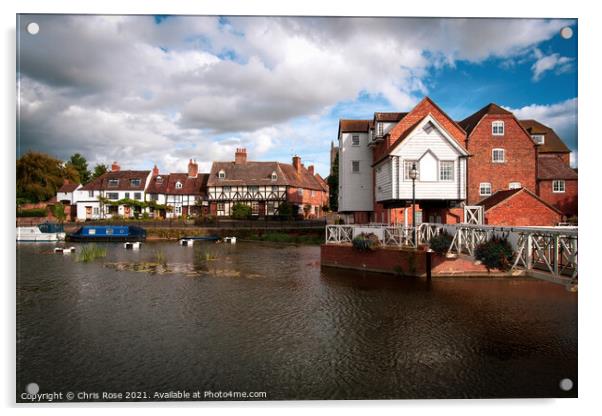 Picturesque Gloucestershire - Tewkesbury Acrylic by Chris Rose