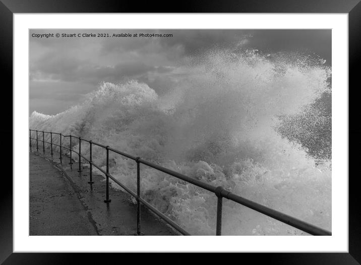 Stormy seas  Framed Mounted Print by Stuart C Clarke