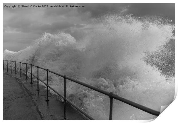 Stormy seas  Print by Stuart C Clarke