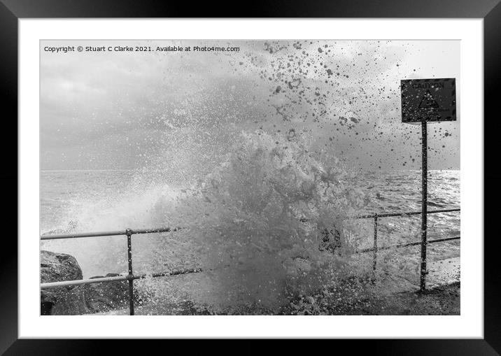 Stormy seas Framed Mounted Print by Stuart C Clarke