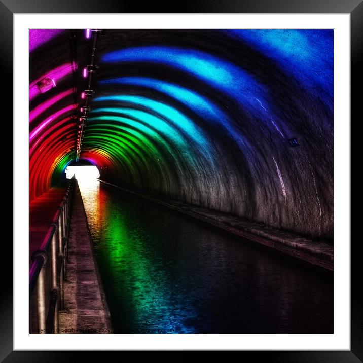 Rainbow lit tunnel Framed Mounted Print by Sarah Paddison
