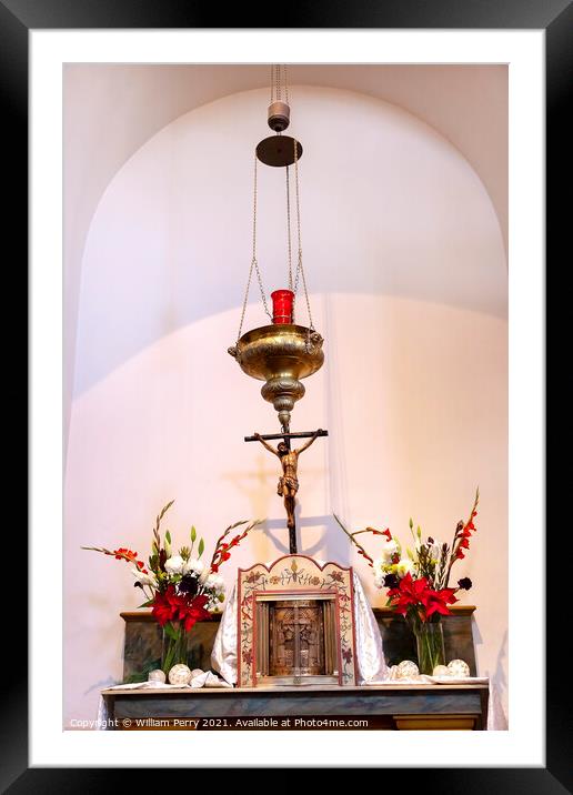 Incense Holder Cross Altar Mission San Luis Obispo de Tolosa Cal Framed Mounted Print by William Perry