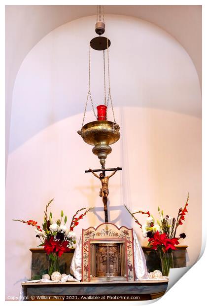 Incense Holder Cross Altar Mission San Luis Obispo de Tolosa Cal Print by William Perry