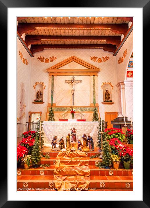 Mission San Luis Obispo de Tolosa California Basilica Cross Alta Framed Mounted Print by William Perry