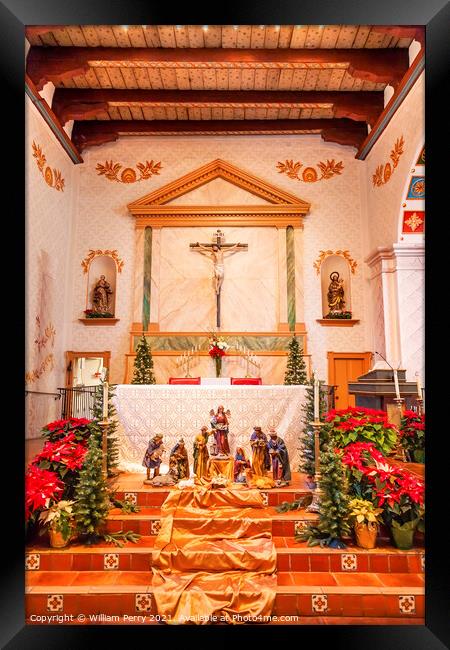 Mission San Luis Obispo de Tolosa California Basilica Cross Alta Framed Print by William Perry