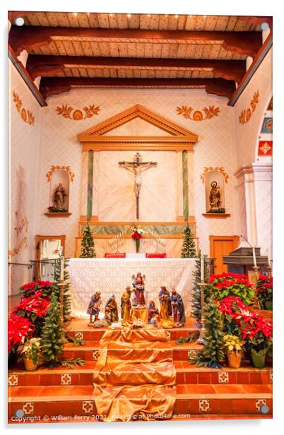 Mission San Luis Obispo de Tolosa California Basilica Cross Alta Acrylic by William Perry
