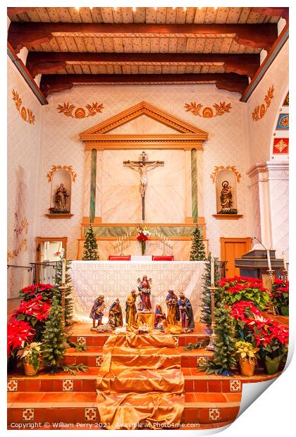 Mission San Luis Obispo de Tolosa California Basilica Cross Alta Print by William Perry
