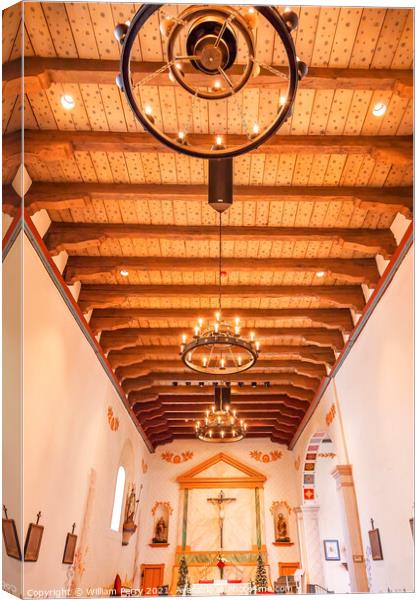 Mission San Luis Obispo de Tolosa California Wooden Ceiling Basi Canvas Print by William Perry