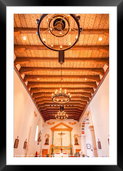 Mission San Luis Obispo de Tolosa California Wooden Ceiling Basi Framed Mounted Print by William Perry