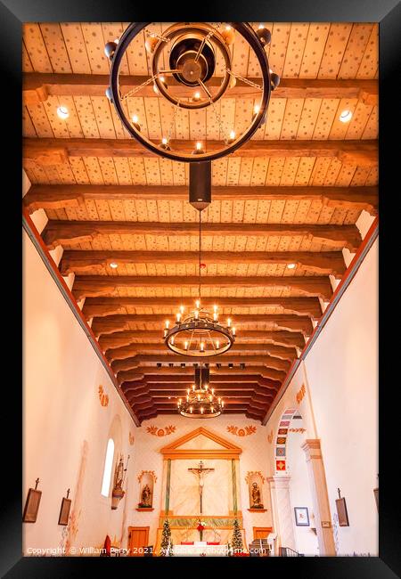 Mission San Luis Obispo de Tolosa California Wooden Ceiling Basi Framed Print by William Perry