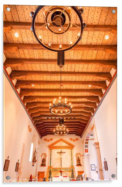 Mission San Luis Obispo de Tolosa California Wooden Ceiling Basi Acrylic by William Perry