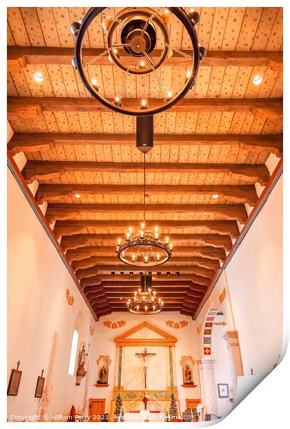 Mission San Luis Obispo de Tolosa California Wooden Ceiling Basi Print by William Perry