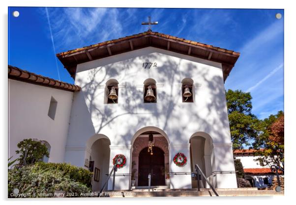 Mission San Luis Obispo de Tolosa Facade Bells Cross California Acrylic by William Perry
