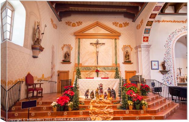 Mission San Luis Obispo de Tolosa California Basilica Cross Alta Canvas Print by William Perry