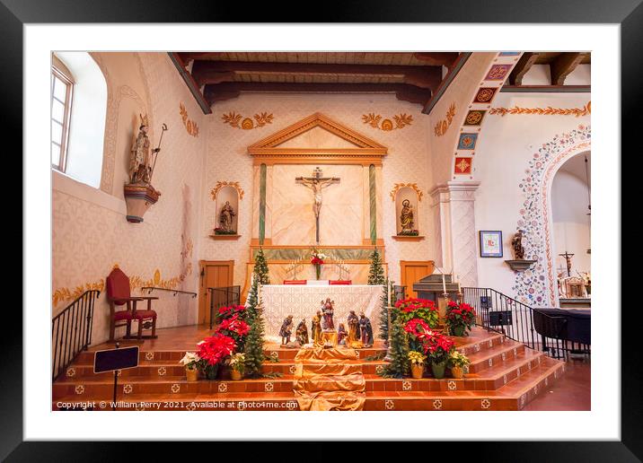 Mission San Luis Obispo de Tolosa California Basilica Cross Alta Framed Mounted Print by William Perry
