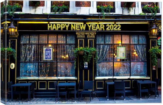 Happy New Year 2022 Pub Canvas Print by David Pyatt