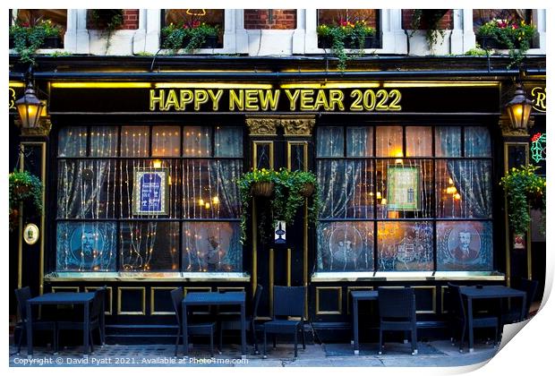 Happy New Year 2022 Pub Print by David Pyatt