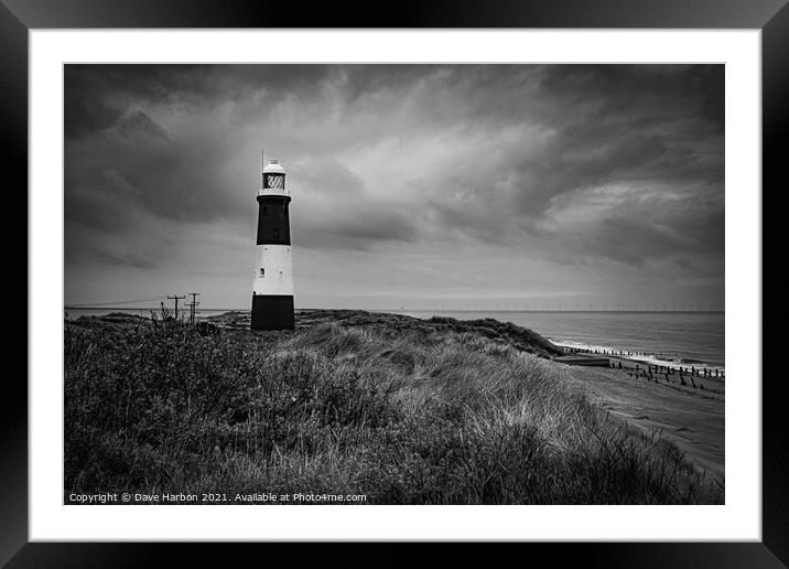 Spurn Point Lighthouse Framed Mounted Print by Dave Harbon