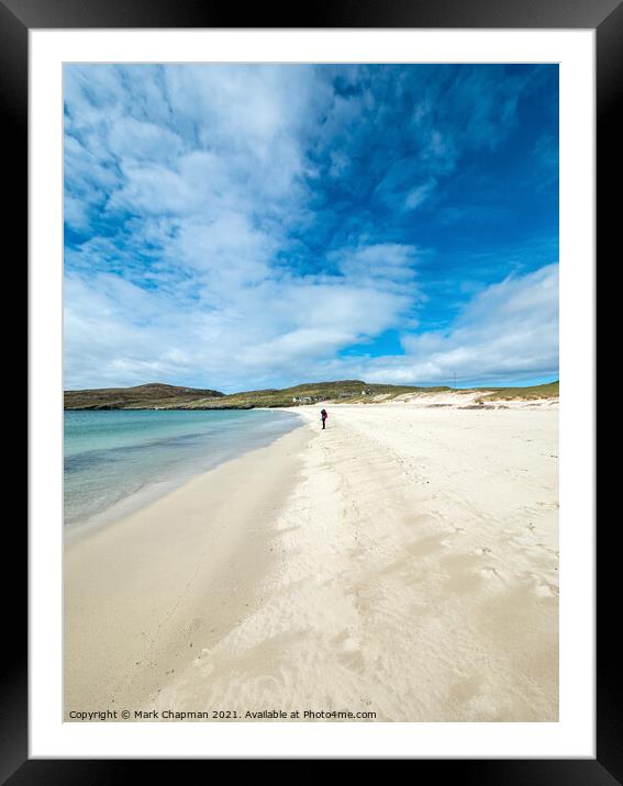 Lone figure on Hushinish Beach, Isle of Harris Framed Mounted Print by Photimageon UK