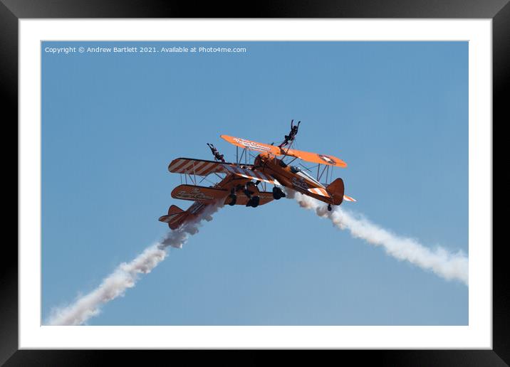AeroSuperBatics Wing Walkers at Wales National Airshow, Swansea, UK. Framed Mounted Print by Andrew Bartlett