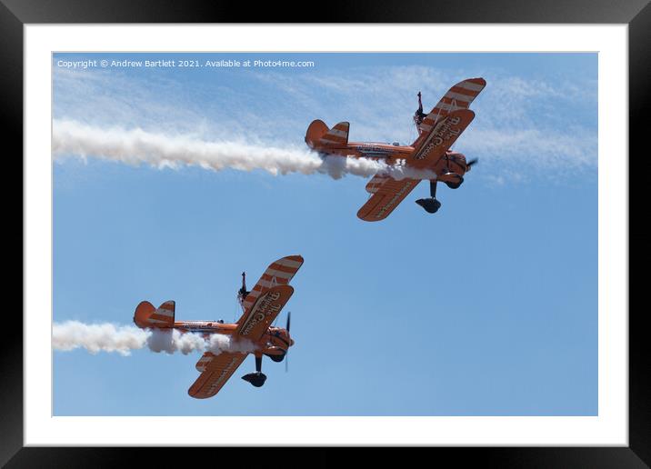AeroSuperBatics Wing Walkers at Wales National Airshow, Swansea, UK. Framed Mounted Print by Andrew Bartlett