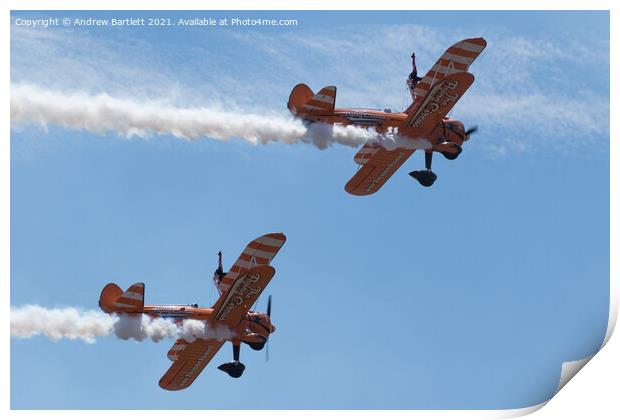 AeroSuperBatics Wing Walkers at Wales National Airshow, Swansea, UK. Print by Andrew Bartlett