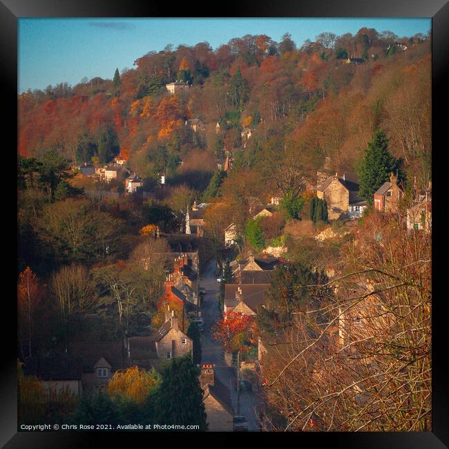 Chalford valley, autumn Framed Print by Chris Rose