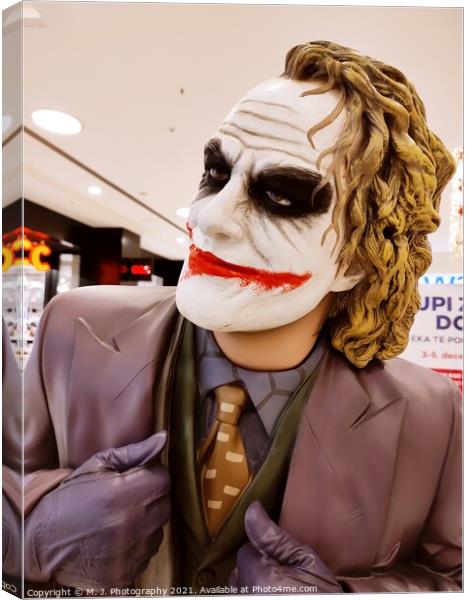 A person wearing a joker costume Canvas Print by M. J. Photography