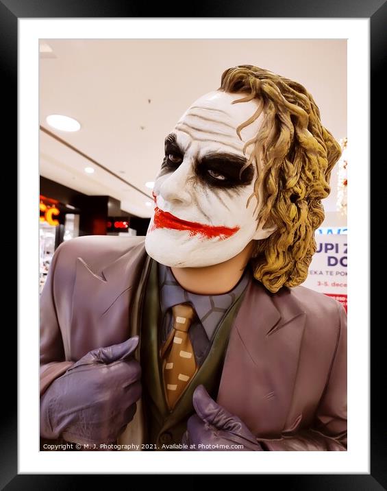 A person wearing a joker costume Framed Mounted Print by M. J. Photography