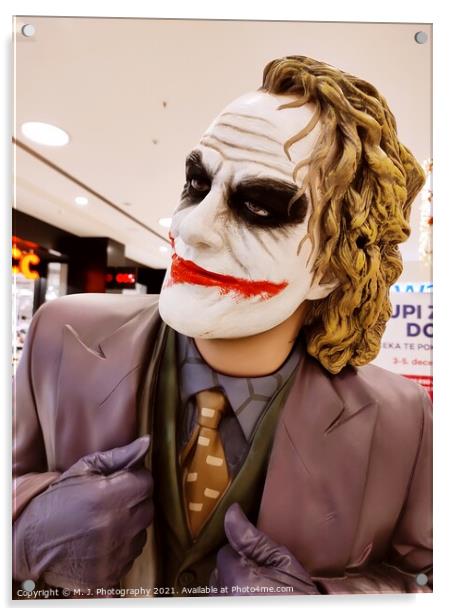 A person wearing a joker costume Acrylic by M. J. Photography