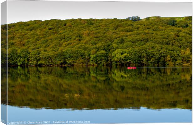 Coniston Water on a dead calm early autumn morning Canvas Print by Chris Rose