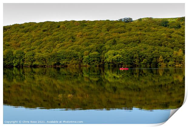 Coniston Water on a dead calm early autumn morning Print by Chris Rose