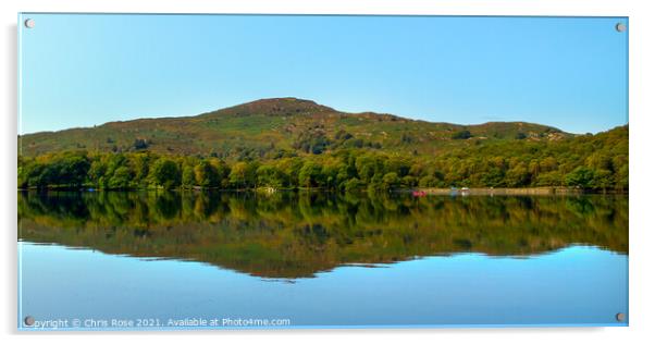Coniston Water on a dead calm early autumn morning Acrylic by Chris Rose