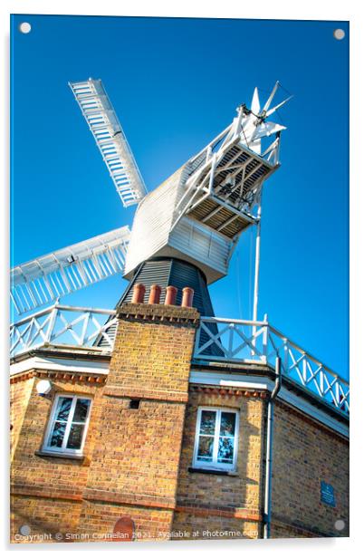 The famous windmill on Wimbledon Common, South Lon Acrylic by Simon Connellan