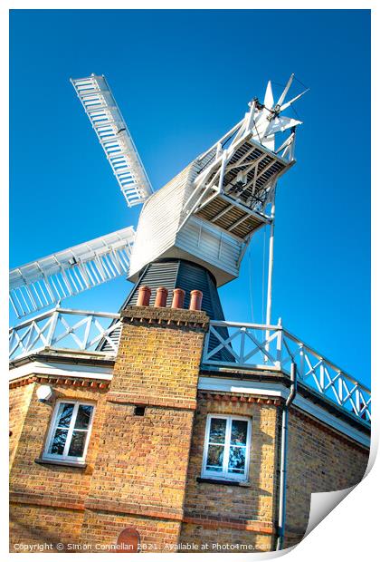 The famous windmill on Wimbledon Common, South Lon Print by Simon Connellan