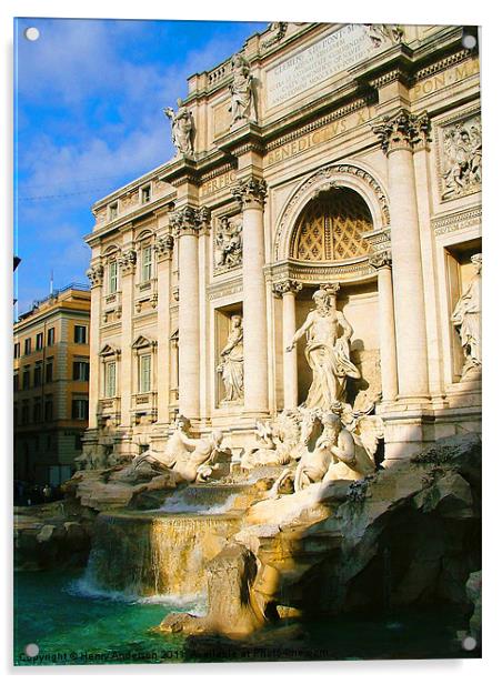 Trevi Fountain Acrylic by Henry Anderson