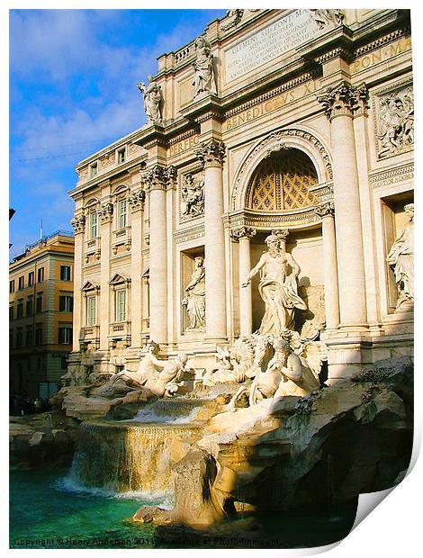 Trevi Fountain Print by Henry Anderson