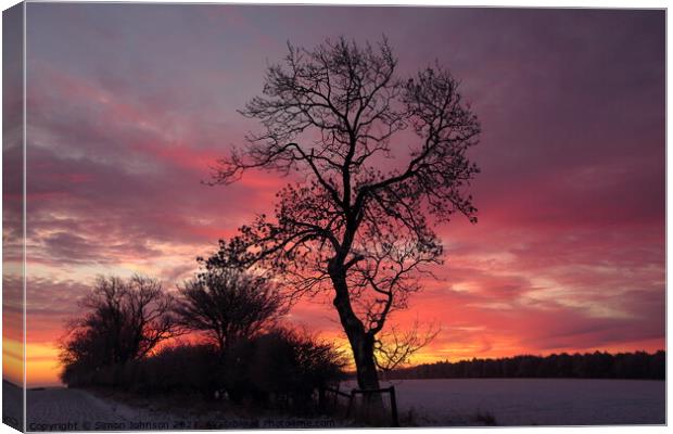 Cotswold sunrise Canvas Print by Simon Johnson