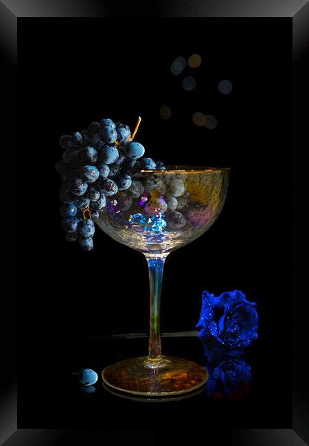 Wine Glass Vignette  Framed Print by Alison Chambers