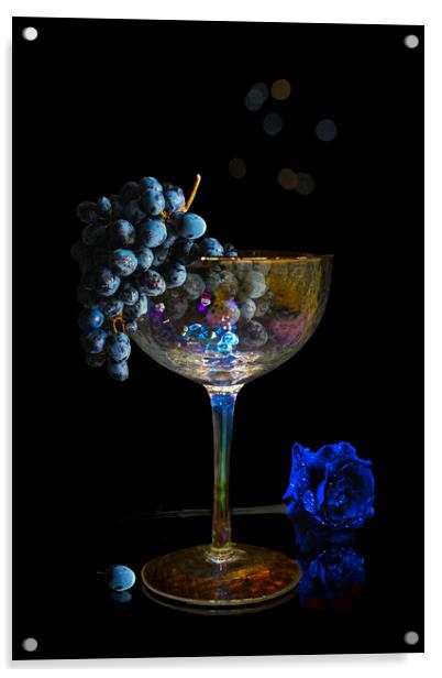 Wine Glass Vignette  Acrylic by Alison Chambers