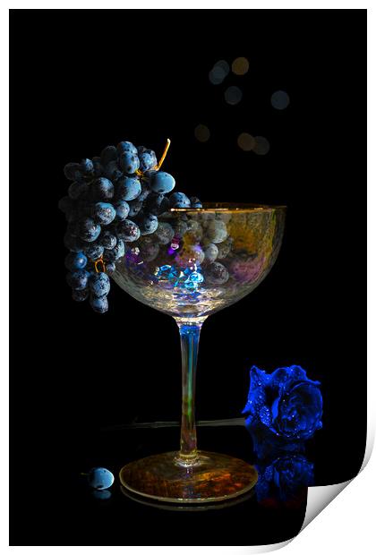 Wine Glass Vignette  Print by Alison Chambers