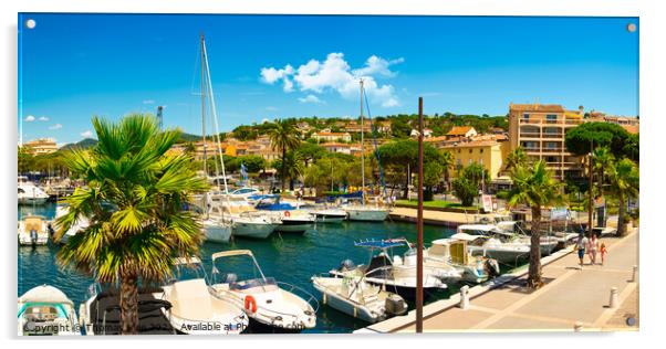 The marina of Saint Maxime in the Provence-Alpes-Cote d'Azur  Acrylic by Thomas Klee