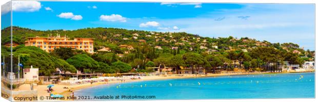 The Beach of Saint Maxime in the Provence-Alpes-Cote d'Azur  Canvas Print by Thomas Klee