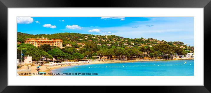The Beach of Saint Maxime in the Provence-Alpes-Cote d'Azur  Framed Mounted Print by Thomas Klee