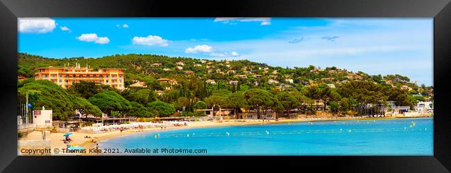 The Beach of Saint Maxime in the Provence-Alpes-Cote d'Azur  Framed Print by Thomas Klee