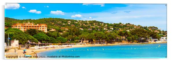 The Beach of Saint Maxime in the Provence-Alpes-Cote d'Azur  Acrylic by Thomas Klee