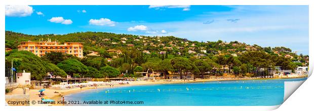 The Beach of Saint Maxime in the Provence-Alpes-Cote d'Azur  Print by Thomas Klee